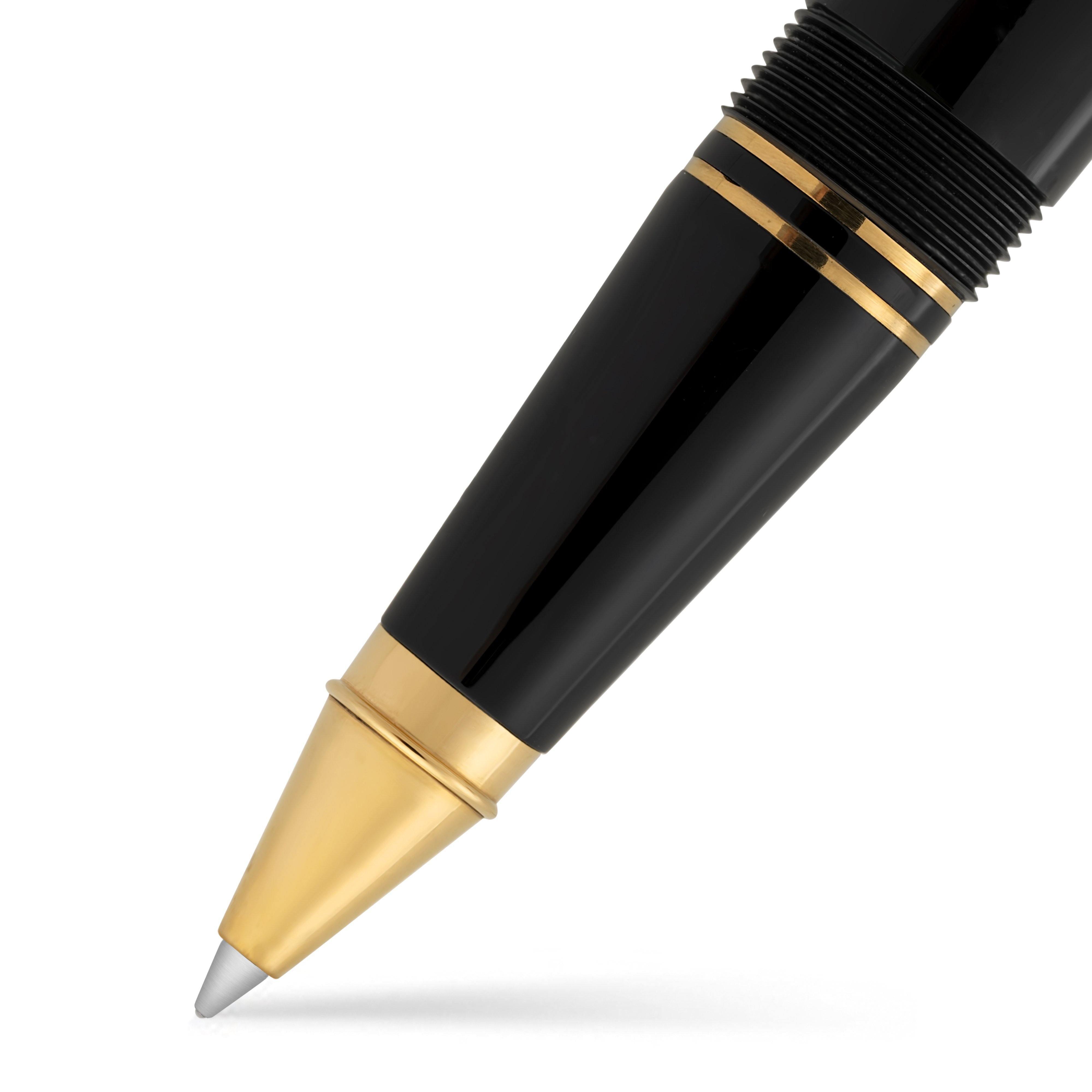 Close-up of the Churchill Bordeaux rollerball tip