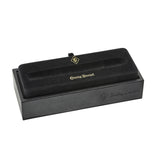 Open black Conway Stewart presentation box for the Silvicity Sunrise Yellow pen, shown empty